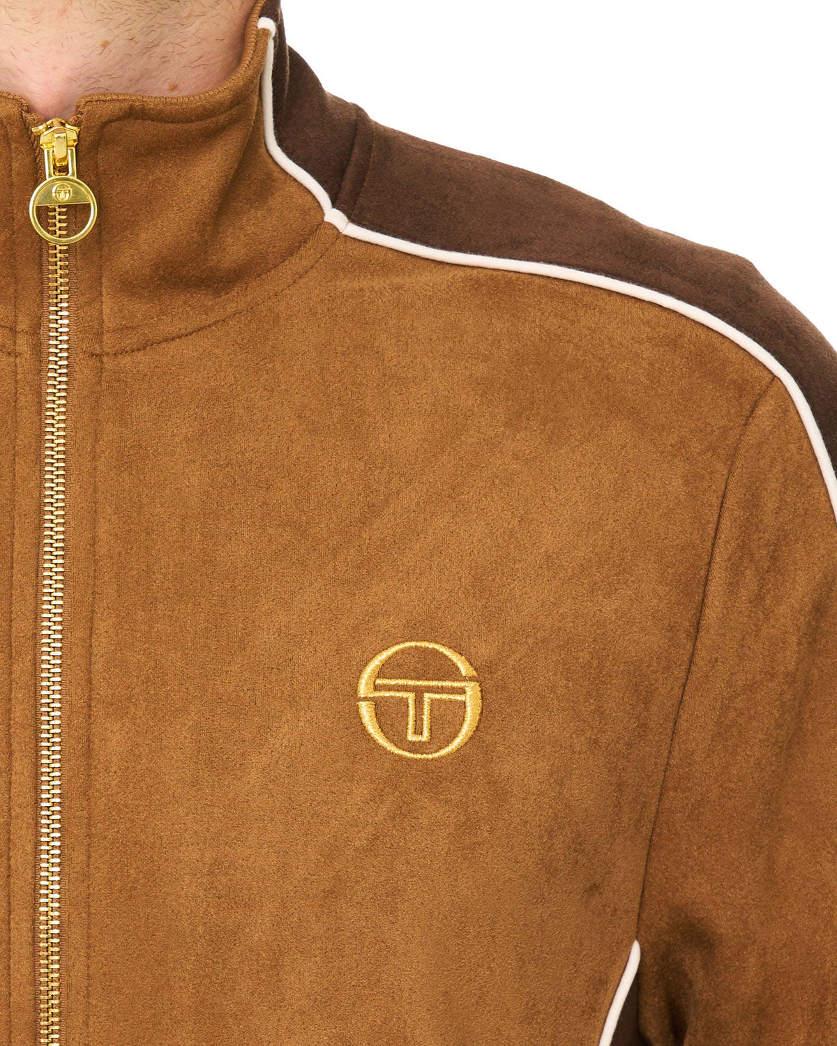 Sergio Tacchini Contrasto Suede Track Top Caramel/Brown