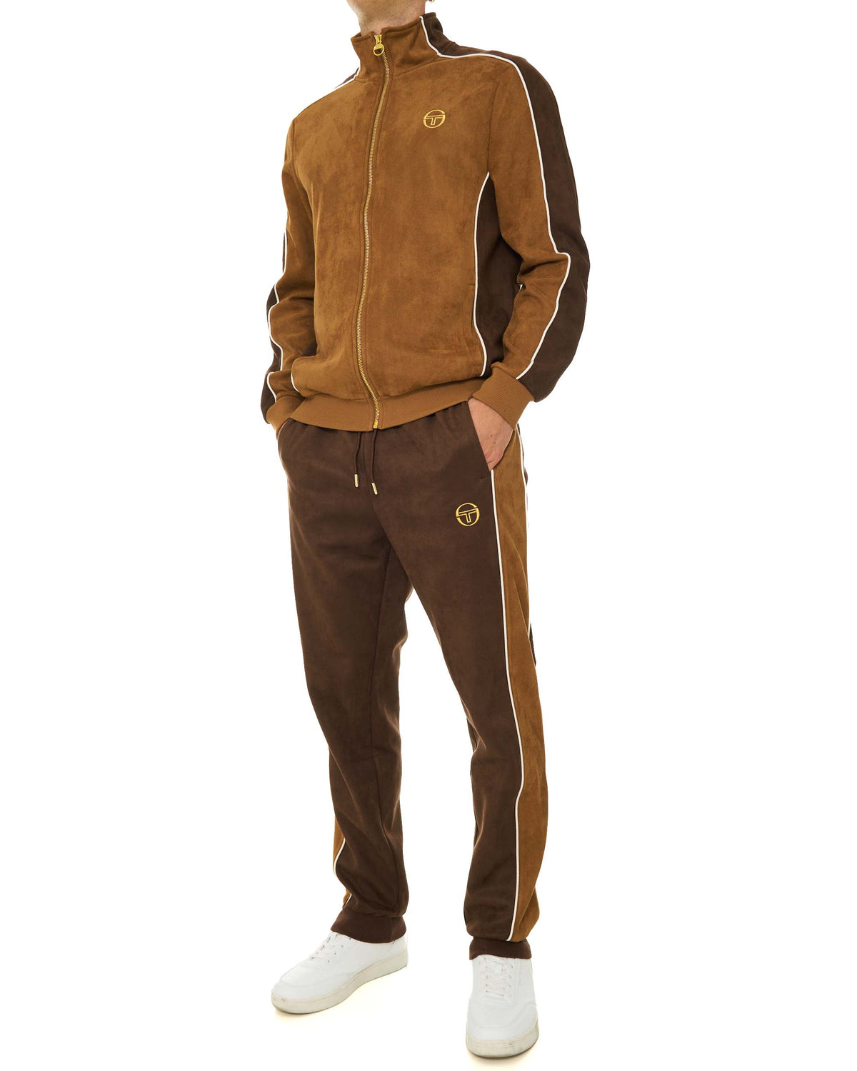 Sergio Tacchini Contrasto Suede Track Pant Brown