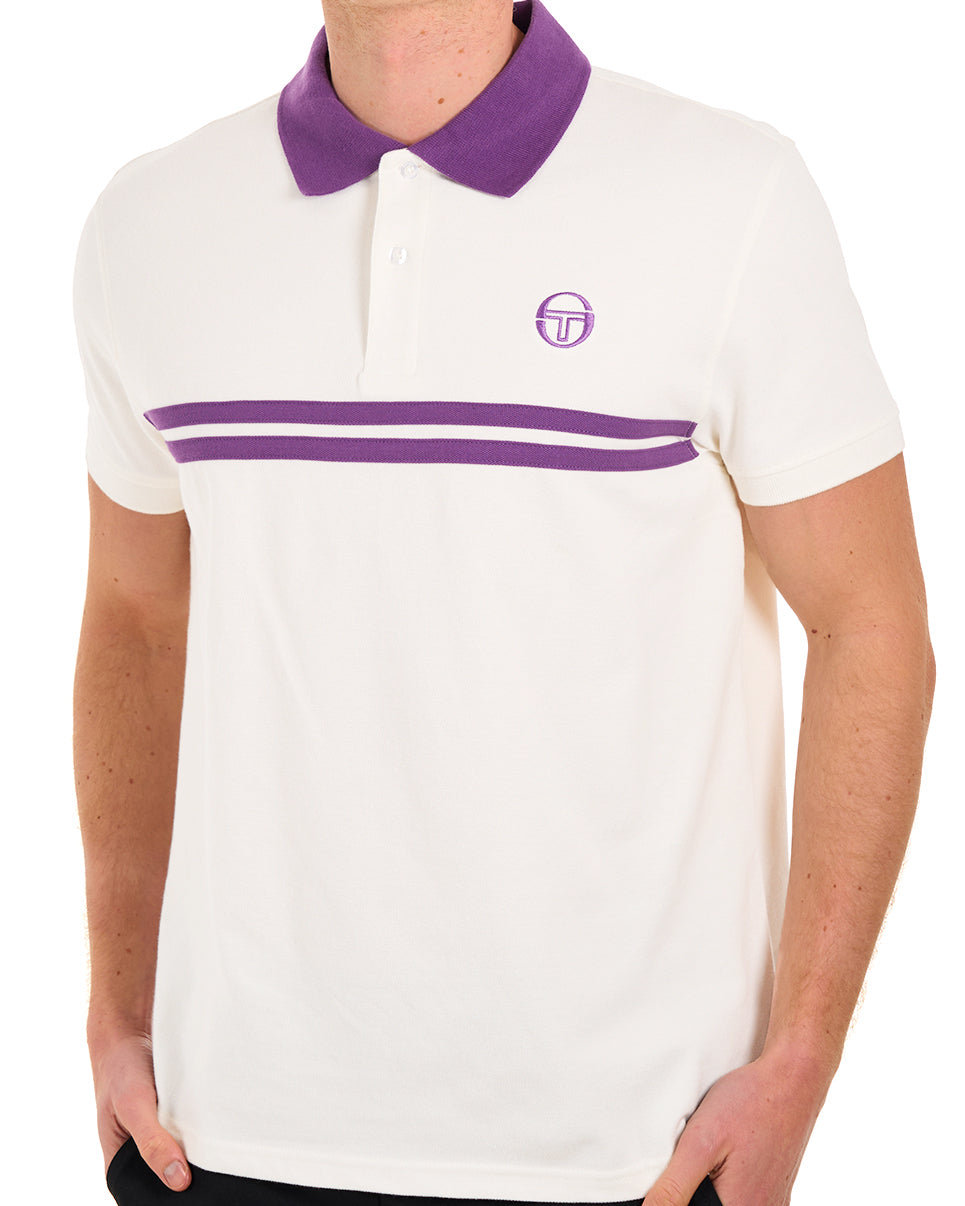 Sergio Tacchini Supermac Polo Shirt Gardenia/Purple