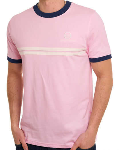 Sergio Tacchini Supermac T Shirt Pink/Navy