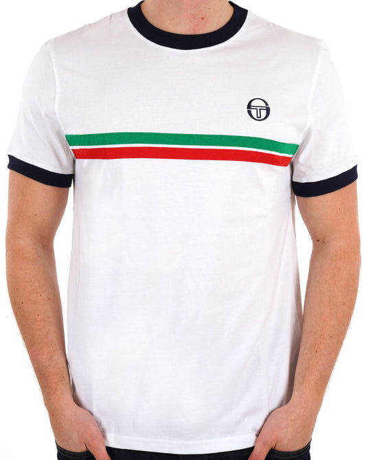 Sergio Tacchini Supermac T Shirt White/Italia