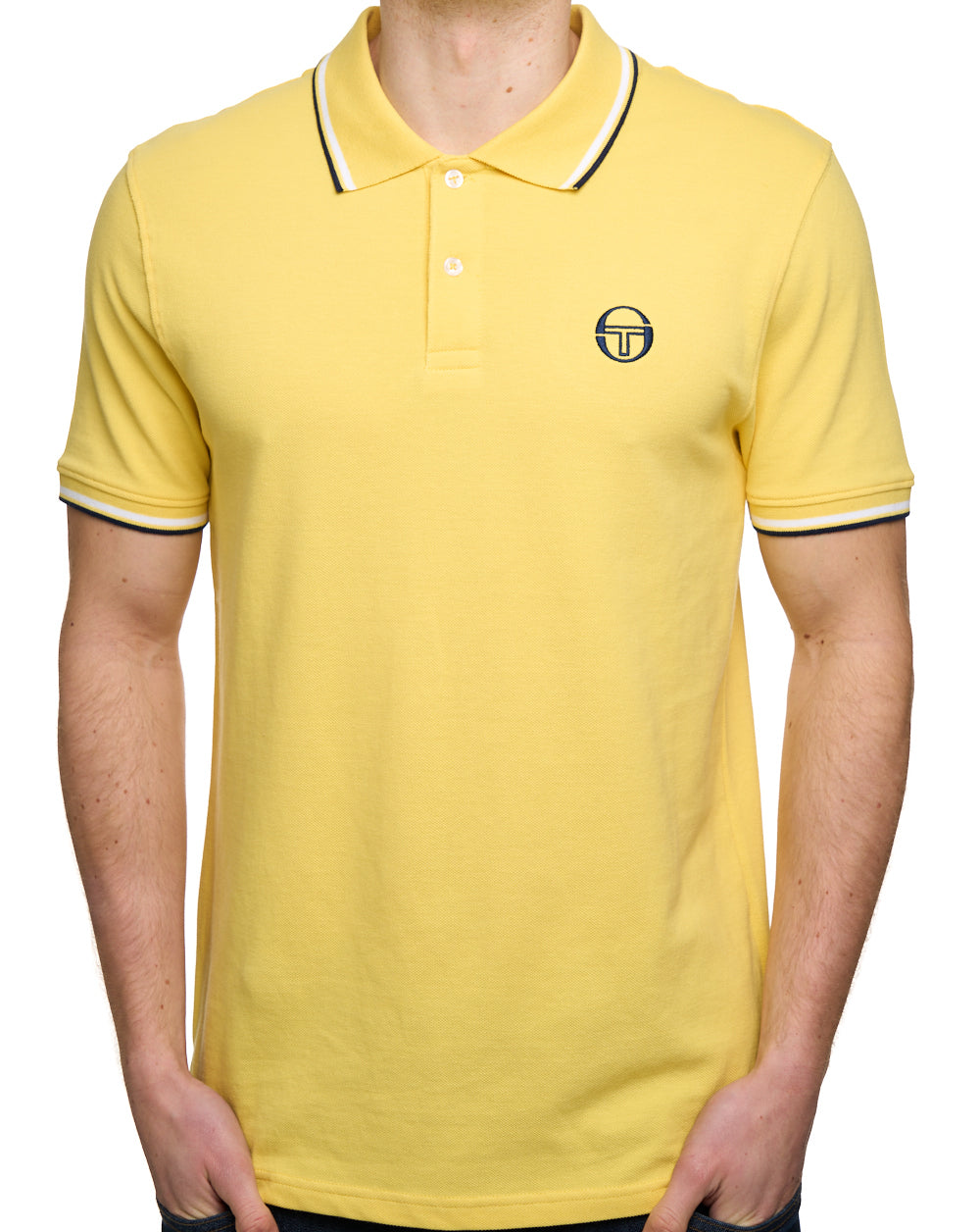Sergio Tacchini Tipped Polo Shirt Yellow/White/Navy