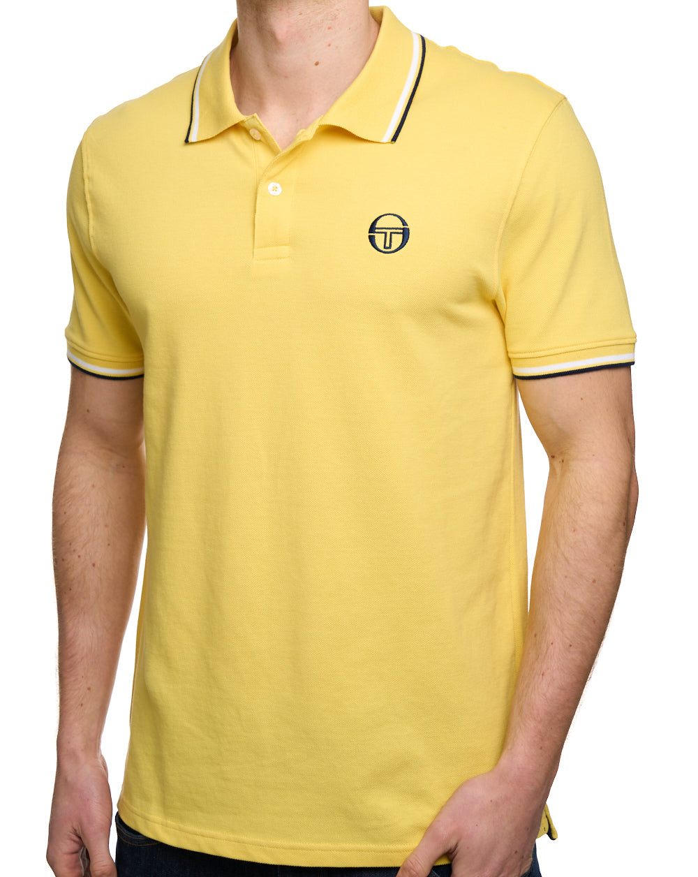 Sergio Tacchini Tipped Polo Shirt Yellow/White/Navy