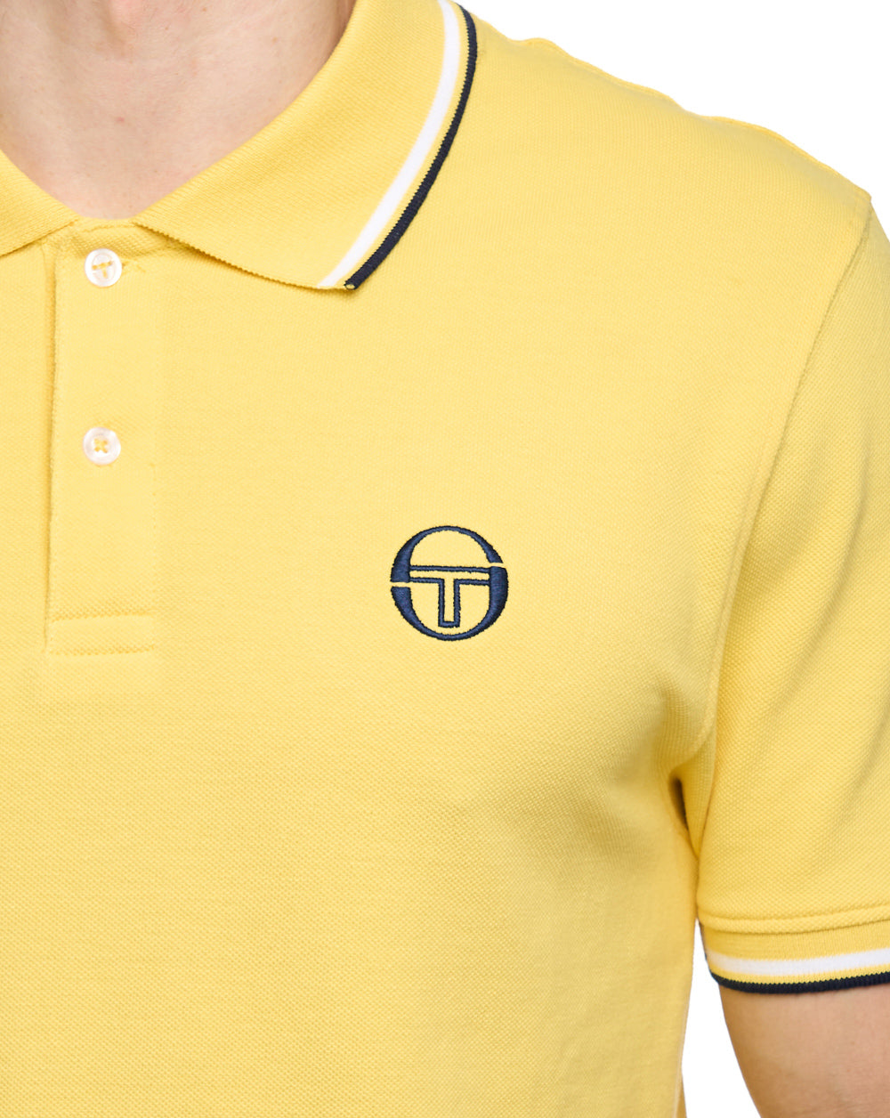 Sergio Tacchini Tipped Polo Shirt Yellow/White/Navy