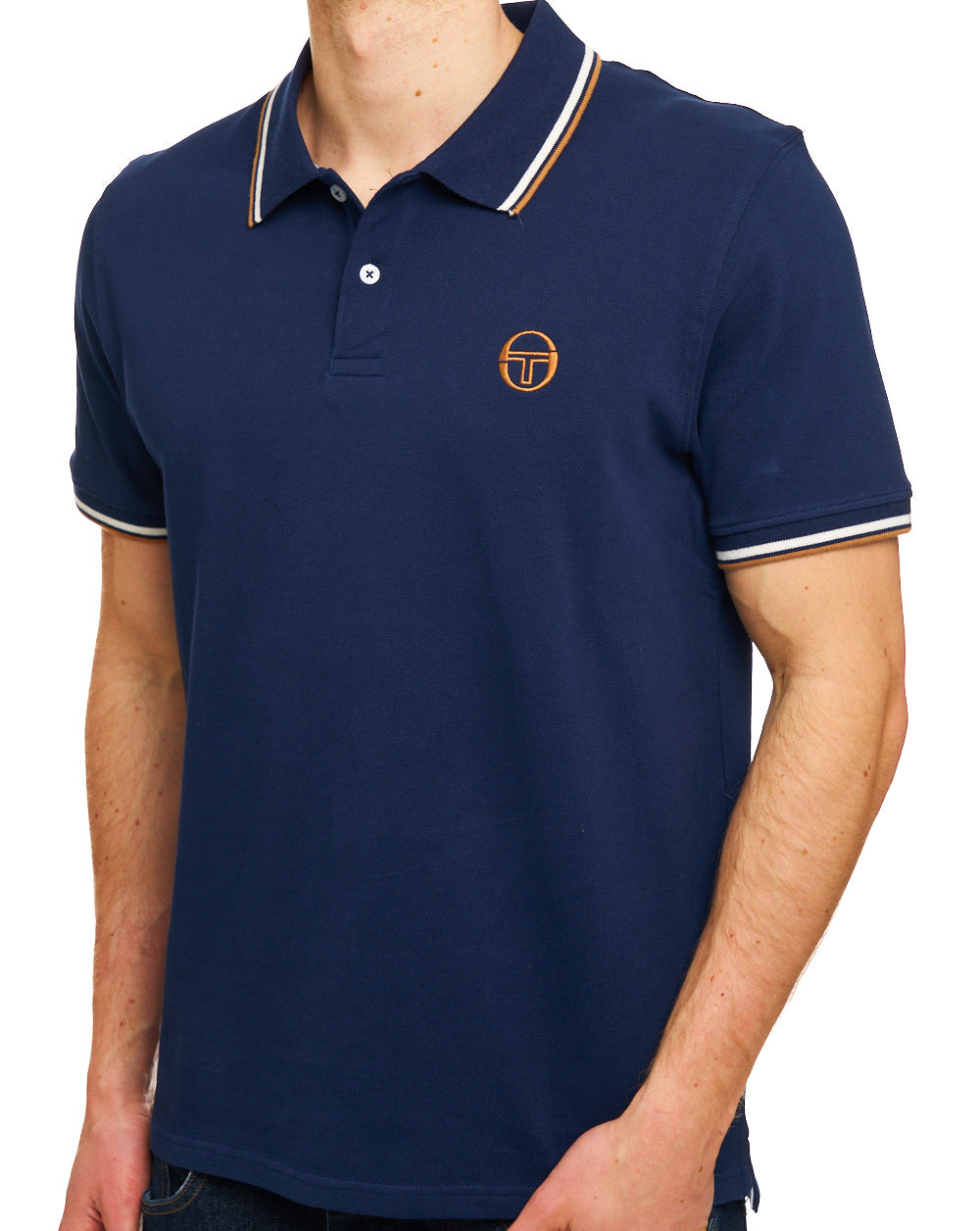 Sergio Tacchini Tipped Polo Shirt Navy Blue