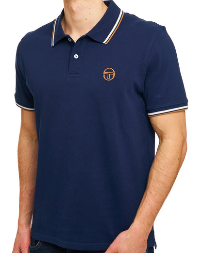 Sergio Tacchini Tipped Polo Shirt Navy Blue