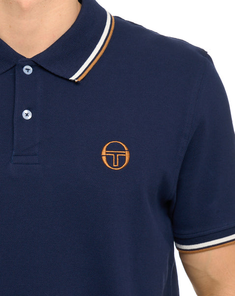 Sergio Tacchini Tipped Polo Shirt Navy Blue