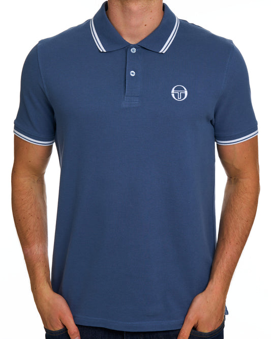 Sergio Tacchini Sergio Tacchini Tipped Polo Shirt Vintage Indigo/White