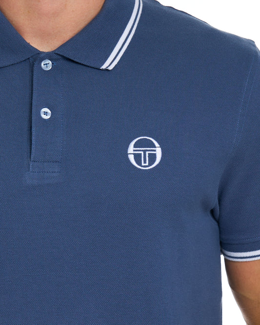Sergio Tacchini Sergio Tacchini Tipped Polo Shirt Vintage Indigo/White