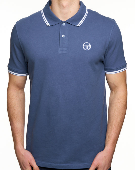 Sergio Tacchini Sergio Tacchini Tipped Polo Shirt Vintage Indigo/White