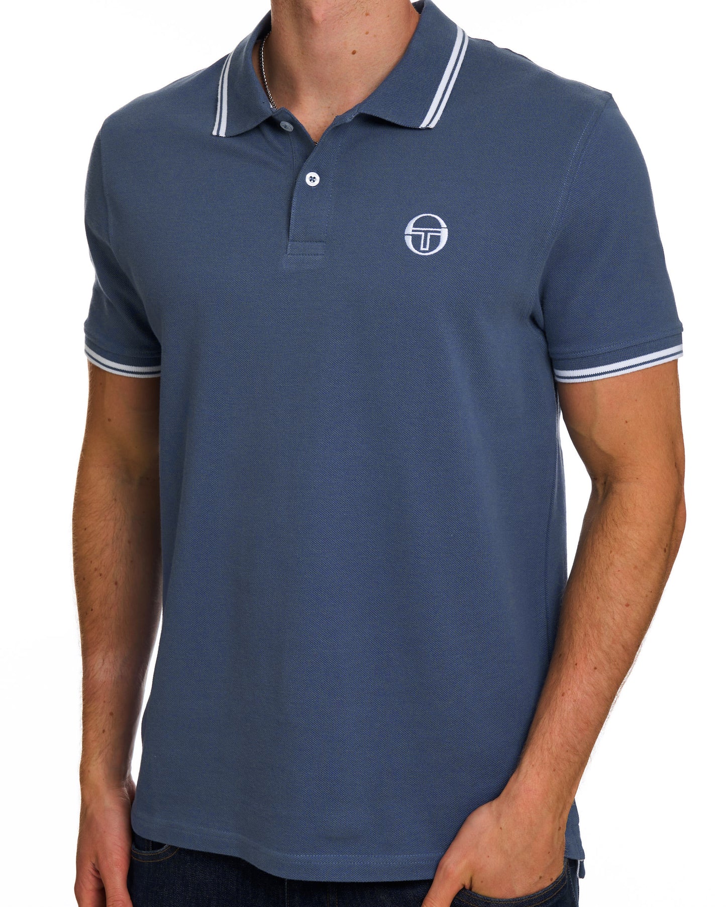 Sergio Tacchini Tipped Polo Shirt Petrol Blue