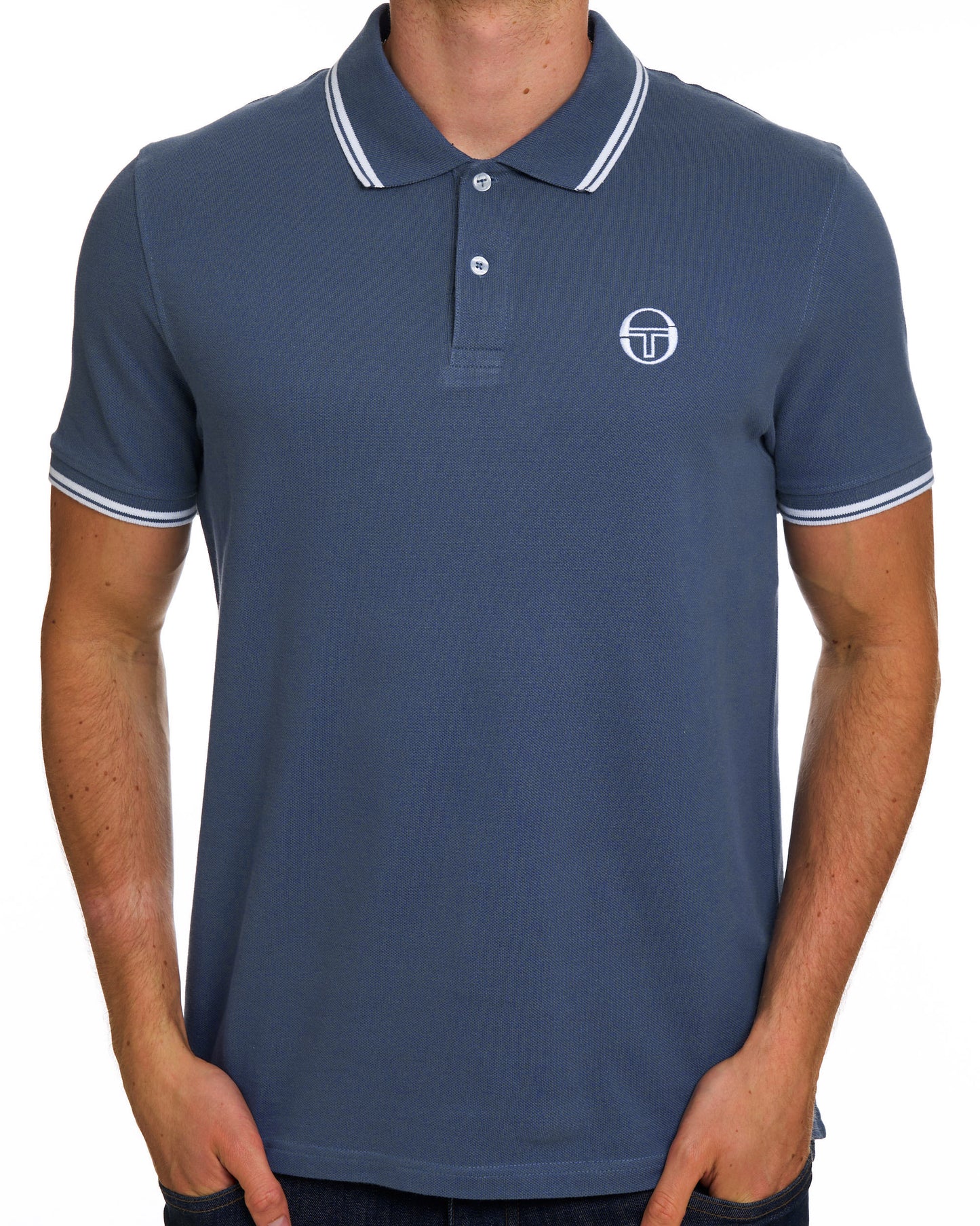 Sergio Tacchini Tipped Polo Shirt Petrol Blue