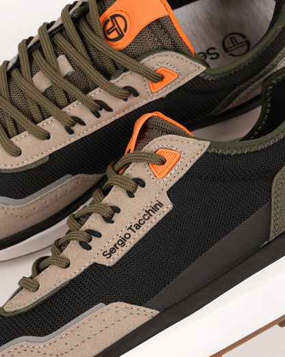 Sergio Tacchini Verona Trainers Black/Khaki/Orange