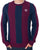 Sergio Tacchini Striped Crew Knit Burgundy/Navy Blue