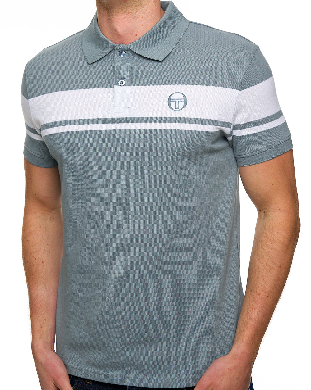 Sergio Tacchini Young Line Polo Shirt Lead/White