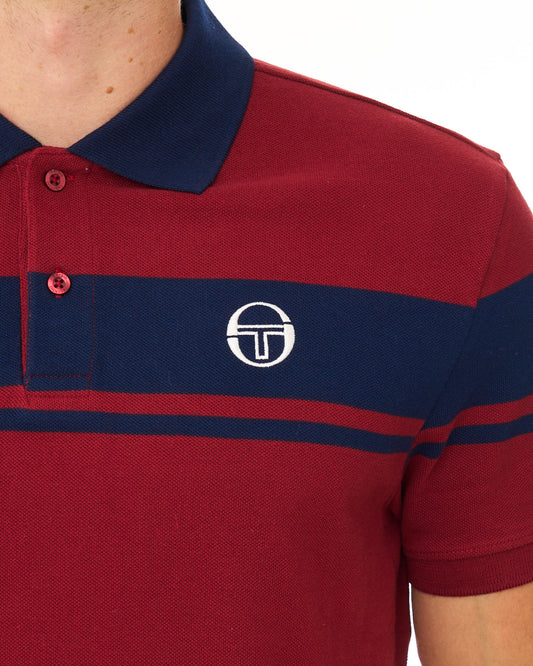 Sergio Tacchini Sergio Tacchini Young Line Polo Shirt Merlot/Navy Blue