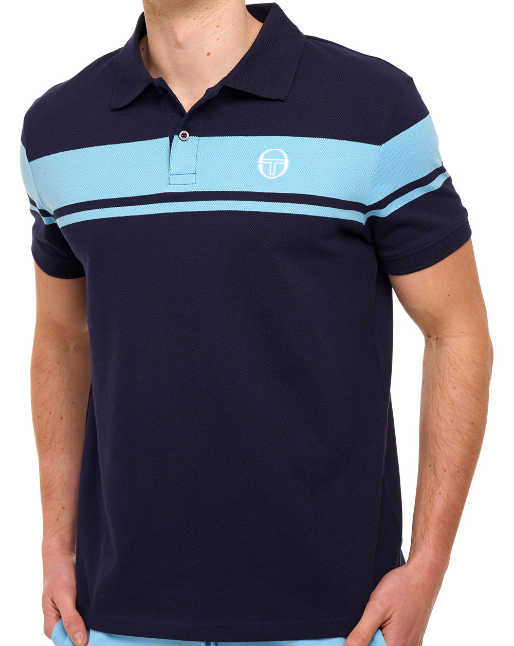 Sergio Tacchini Young Line Polo Shirt Navy Blue/Baltic Sea