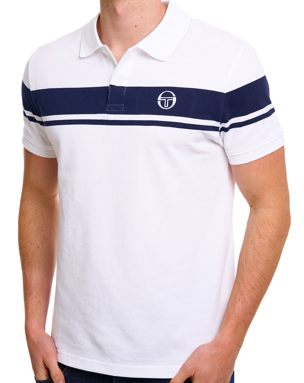 Sergio Tacchini Young Line Polo Shirt White/Navy Blue