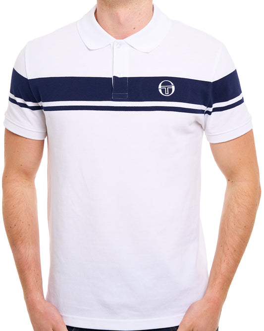 Sergio Tacchini Young Line Polo Shirt White/Navy Blue