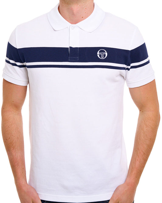Sergio Tacchini Young Line Polo Shirt White/Navy Blue