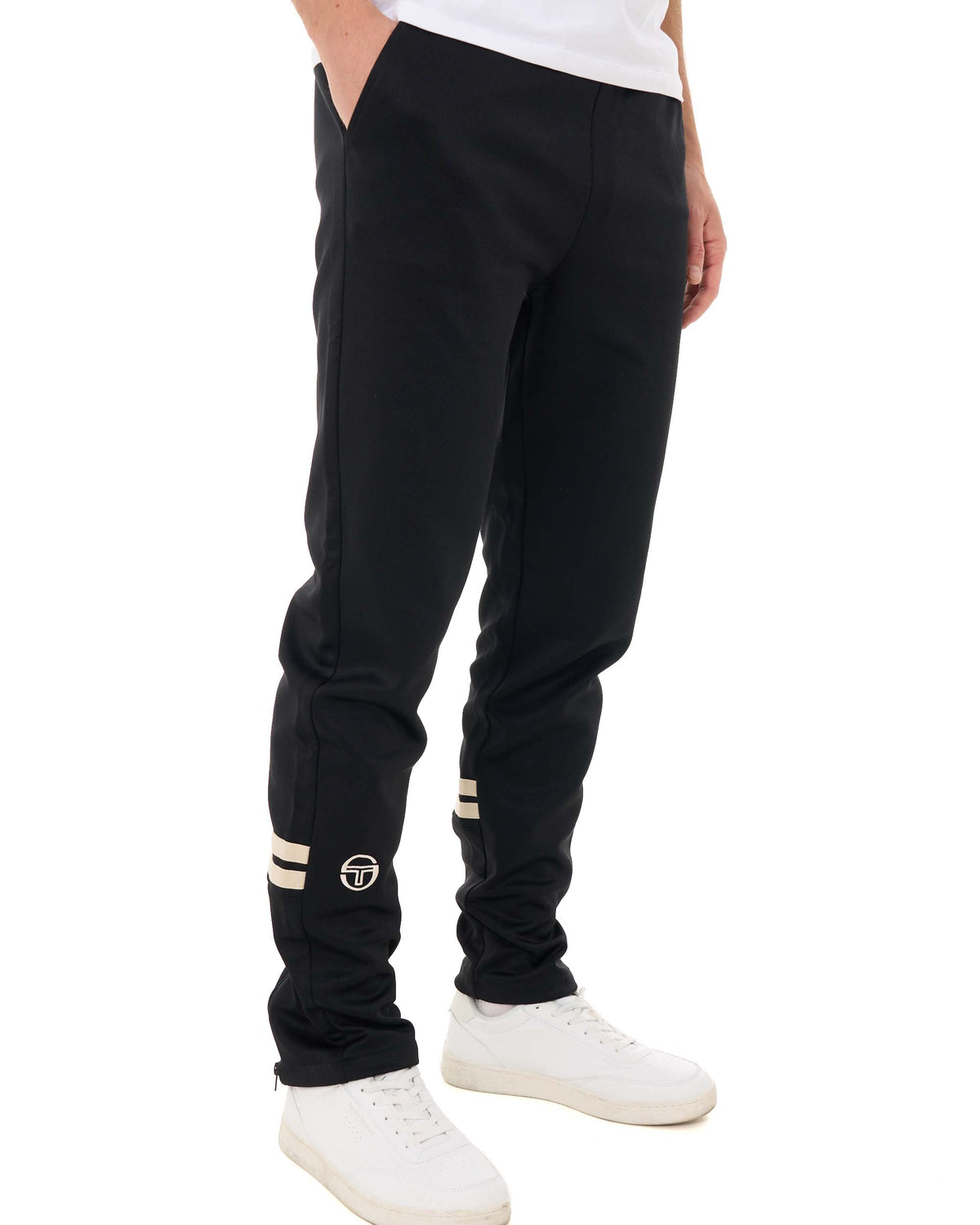 Sergio Tacchini Zip Bottom Track Pants Black/Light Sand