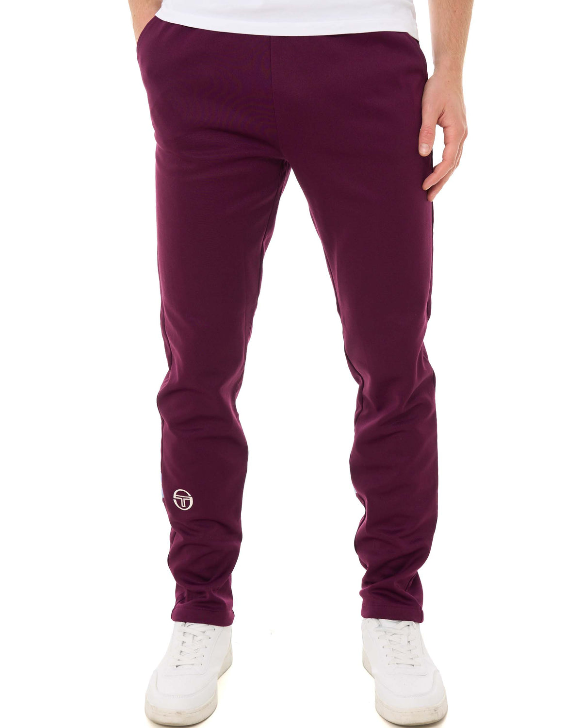 Sergio Tacchini Zip Bottom Track Pants Burgundy/Blue