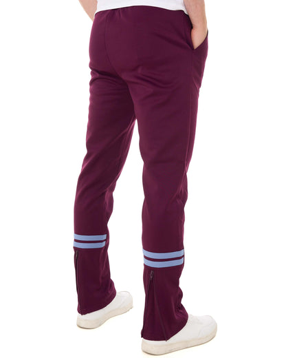 Sergio Tacchini Zip Bottom Track Pants Burgundy/Blue