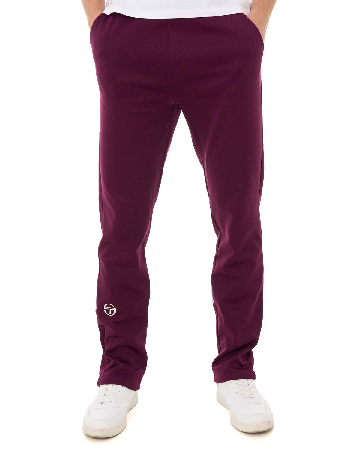 Sergio Tacchini Zip Bottom Track Pants Burgundy/Blue