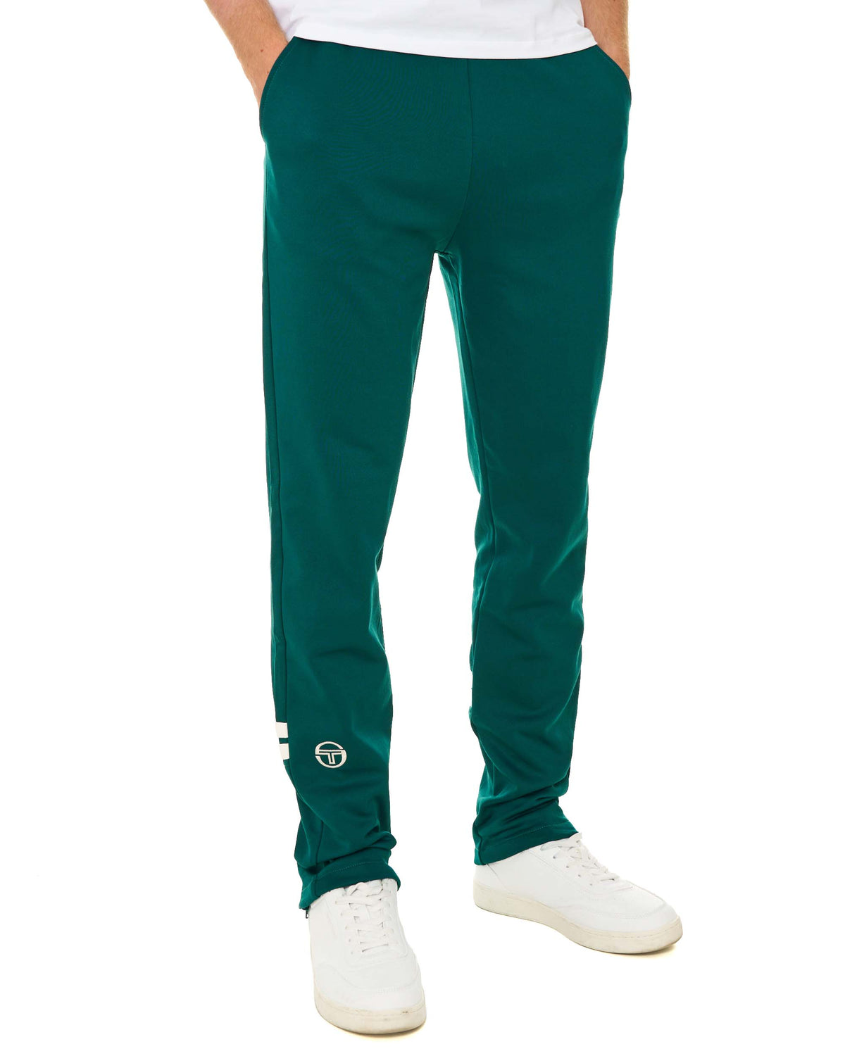 Sergio Tacchini Zip Bottom Track Pants Deep Teal/Gardenia