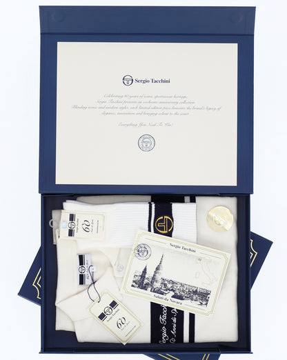 Sergio Tacchini 60th Anniversary Polo Shirt Box Gardenia/Navy