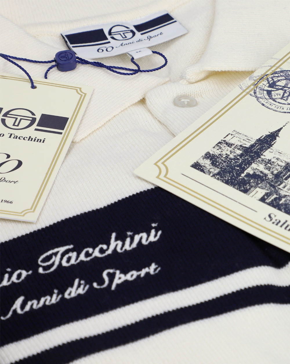Sergio Tacchini 60th Anniversary Polo Shirt Box Gardenia/Navy