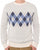Sergio Tacchini Argyle Crew Knit Jumper Gardenia