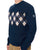 Sergio Tacchini Argyle Crew Knit Jumper Navy Blue