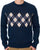 Sergio Tacchini Argyle Crew Knit Jumper Navy Blue