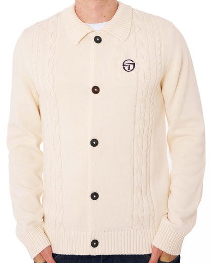 Sergio Tacchini Cable Knit Cardigan Gardenia