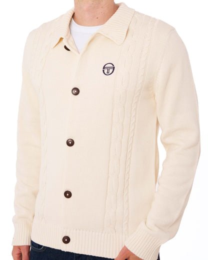 Sergio Tacchini Cable Knit Cardigan Gardenia