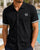 Sergio Tacchini Full Button Polo Shirt Black