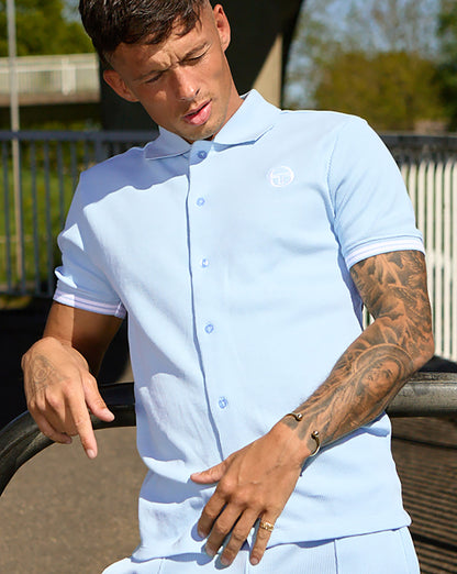 Sergio Tacchini Full Button Polo Shirt Sky