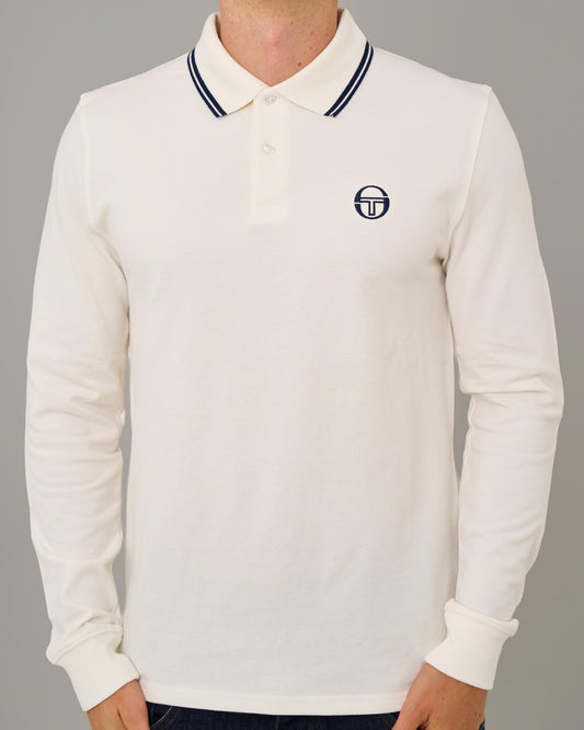 Sergio Tacchini Sergio Tacchini Tipped LS Polo Shirt Gardenia