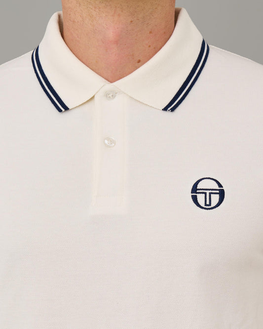 Sergio Tacchini Sergio Tacchini Tipped LS Polo Shirt Gardenia