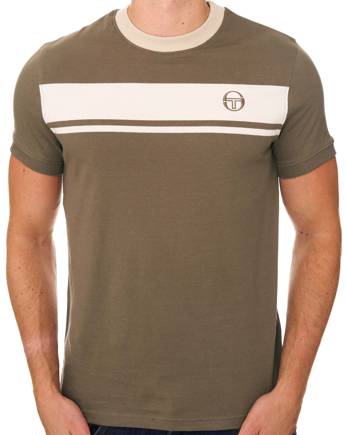 Sergio Tacchini Masters T Shirt Light Brown/Gardenia