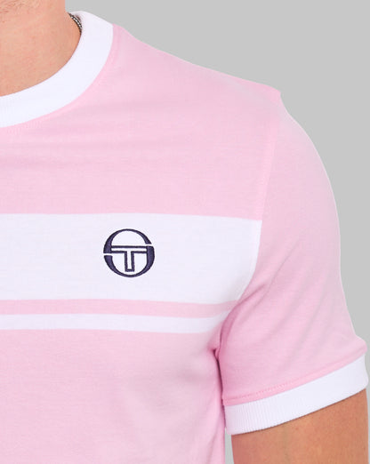 Sergio Tacchini Masters T Shirt Pink/White