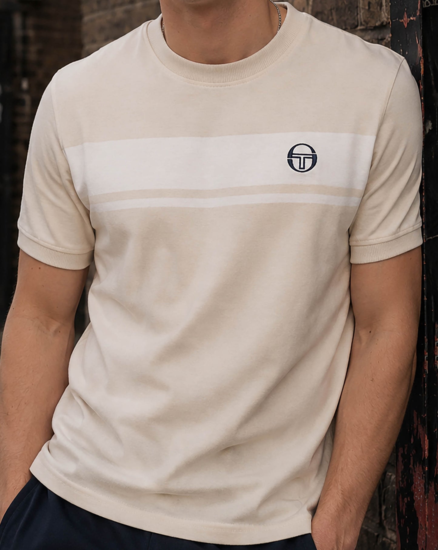 Sergio Tacchini Masters T Shirt Sandshell/Gardenia