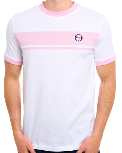 Sergio Tacchini Masters T Shirt White/Pink