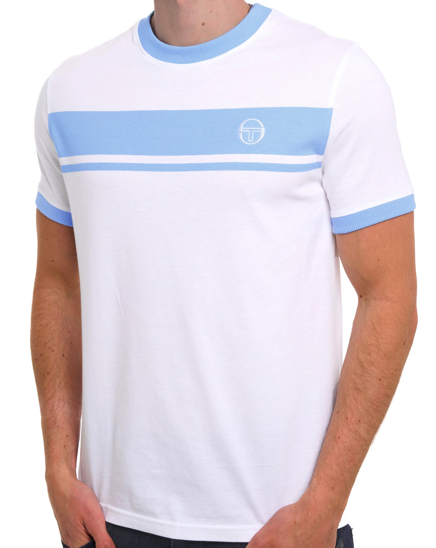 Sergio Tacchini Masters T Shirt White Sky