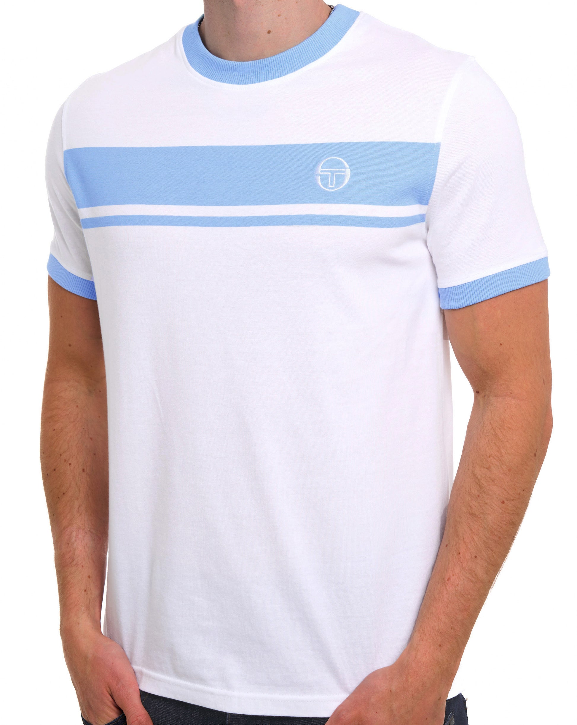 Sergio Tacchini Masters T Shirt White Sky