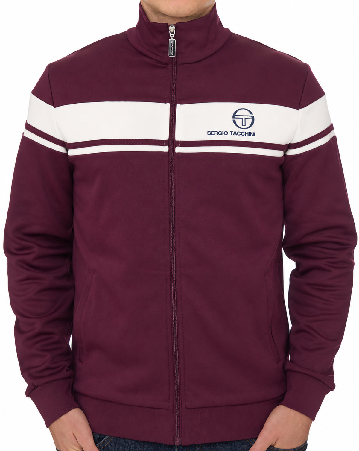 Sergio Tacchini Masters Track Top Deep Burgundy Gardenia