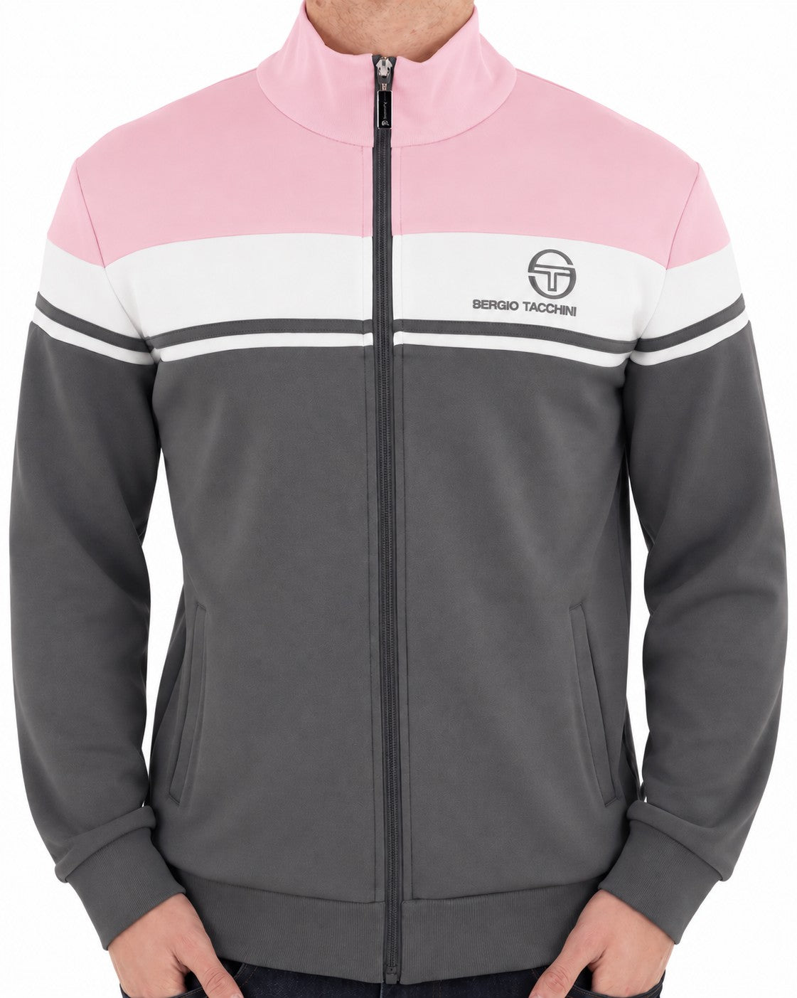 Sergio Tacchini Masters Track Top Charcoal Pink