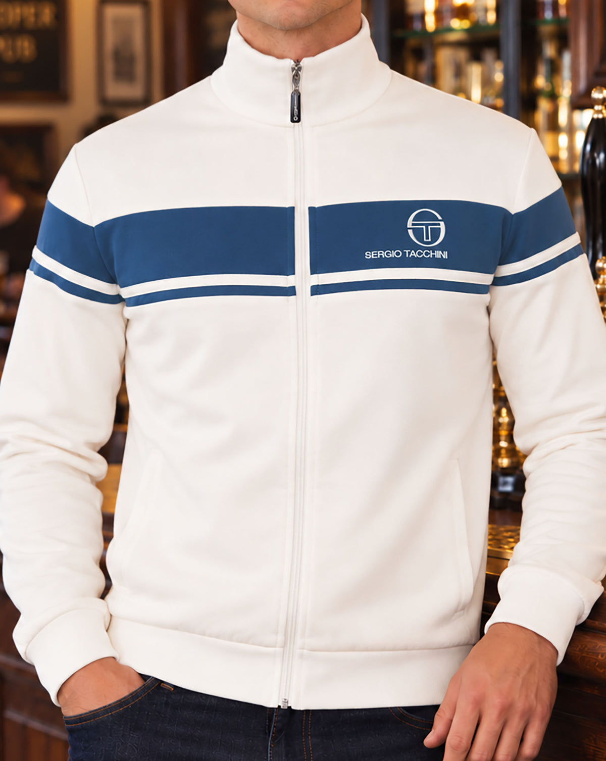 Sergio Tacchini Masters Track Top Gardenia/Vintage Blue