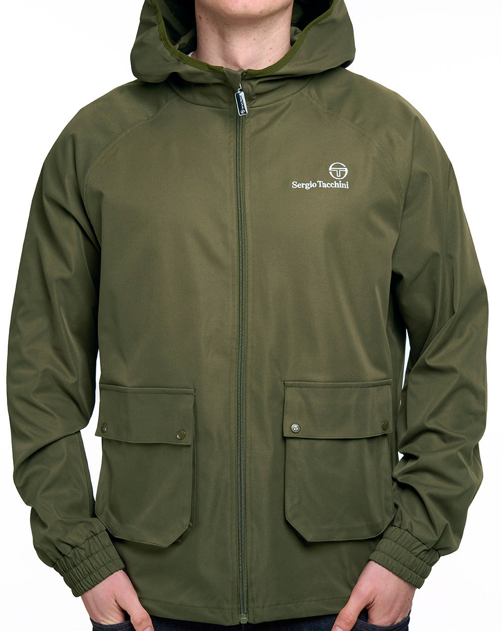 Sergio Tacchini Hooded Casual Jacket Dark Olive